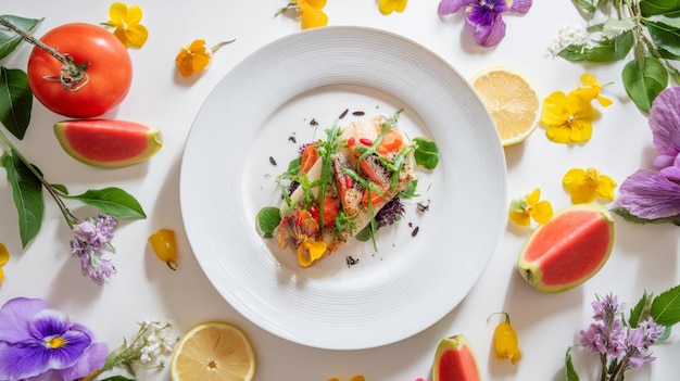 Farfurie cu mâncare colorată